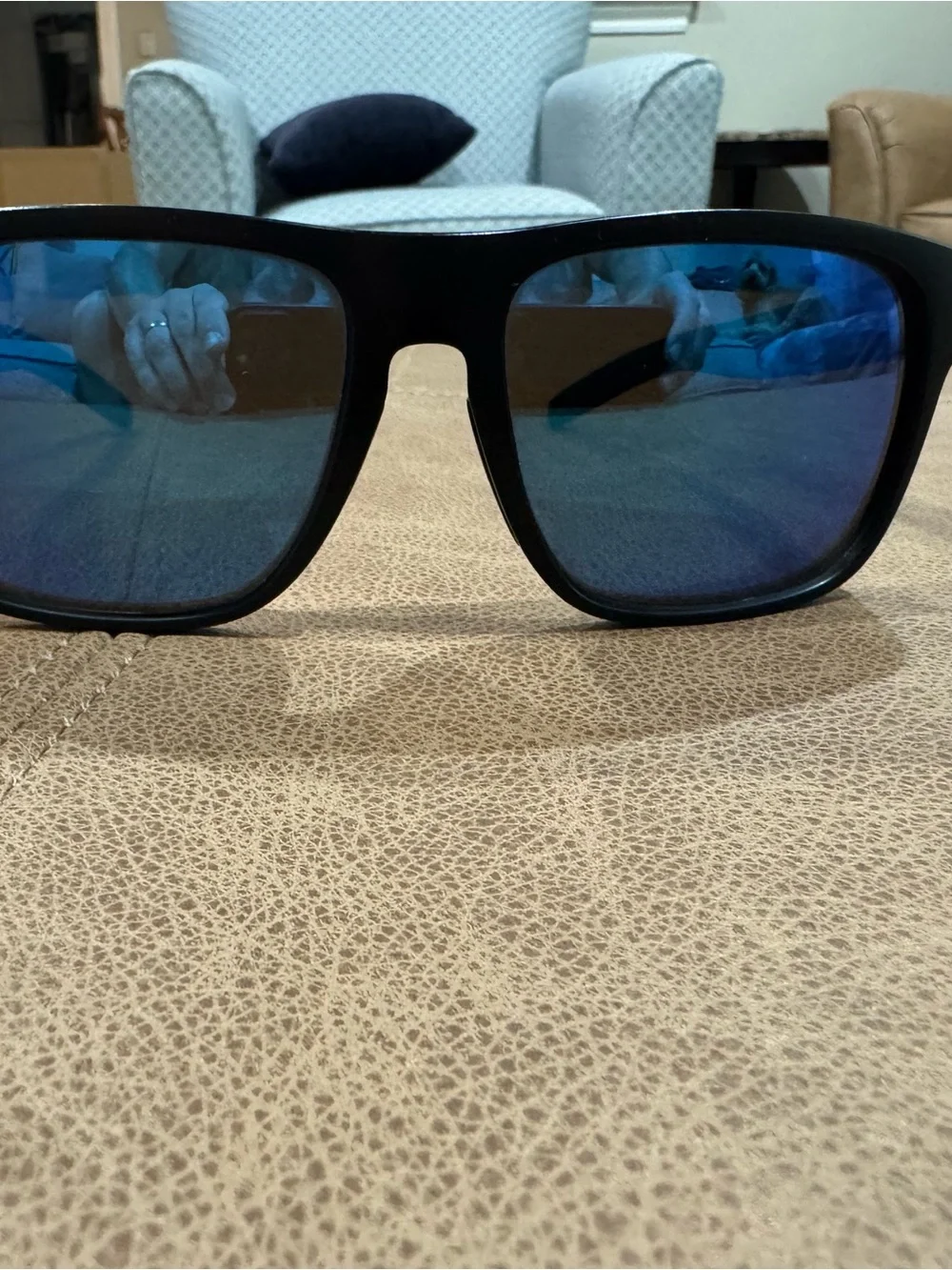 Costa Spearo XL Sunglasses — Black Frame with Blue Mirror Lenses